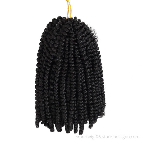 Spring Twists Crochet Hair Extension Prelooped Curly Afro Braids Hair 8inches 110g Solid And Ombre Color Synthetic Fiber